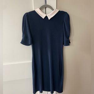 DKNY Pink collar and navy dress. like new! puffy cute shoulders